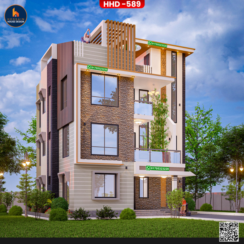 HHD589 | 2 Storied House Design in Kotalipara, Gopalganj