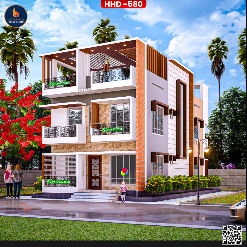 HHD580 | 2 Storied House Design in Gurudaspur, Natore