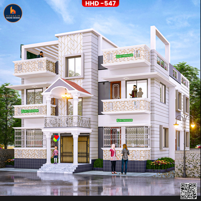 HHD547 – 2 Storied House Design in Sirajdikhan, Munshiganj | Modern RCC Duplex Home Plan in Bangladesh