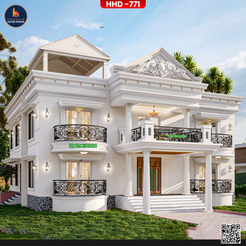 HHD771 Duplex Premium House Design in Kalkini, Madaripur | Custom 2 Storied Home for Sajol Hawladar